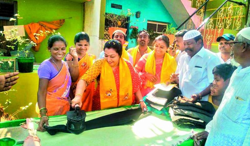 The TDP MLA Nandamuri Balakrishnaâ€™s wife, Vasundhara Devi, has been campaigning in the Hindupuram constituency on behalf of her husband.