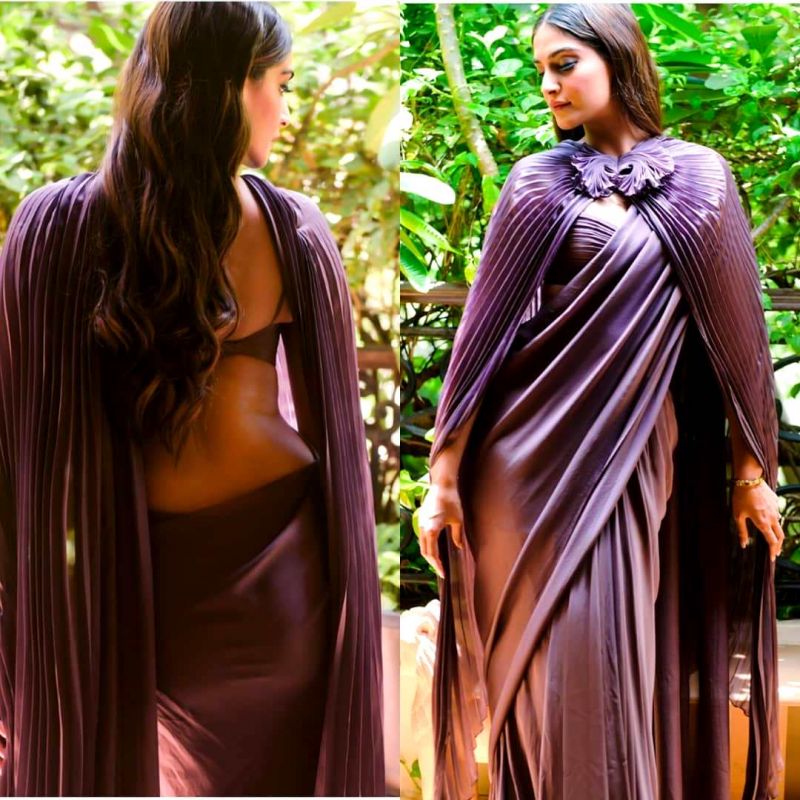Sonam K Ahuja effortlessly infusing Indian fashion with the cape with this Gaurav Gupta creation. (Photo: Instagram/sonamkapoor)