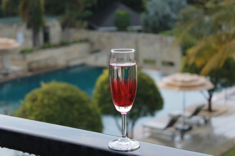Glass of wine at the resort (Photo: Mousumi Kar)