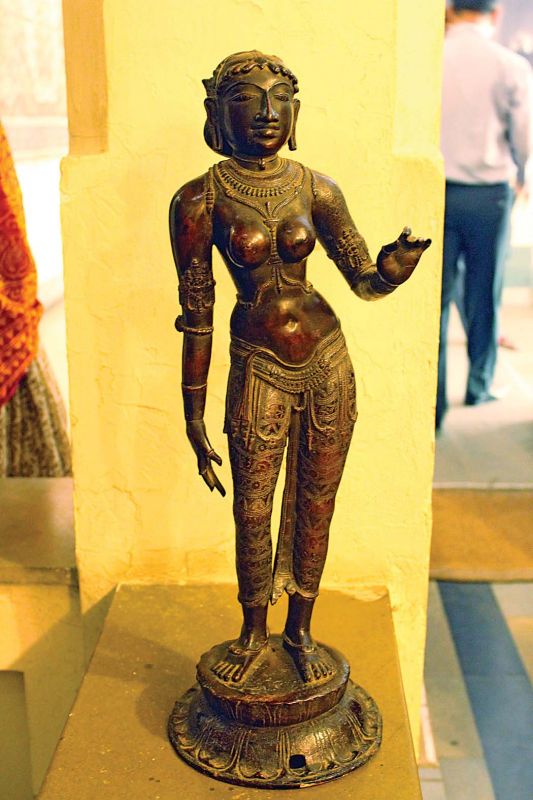 Panchaloha icon of Lokamadevi recovered from Sarabhai foundation museum at Ahmedabad. (Photo:DC)
