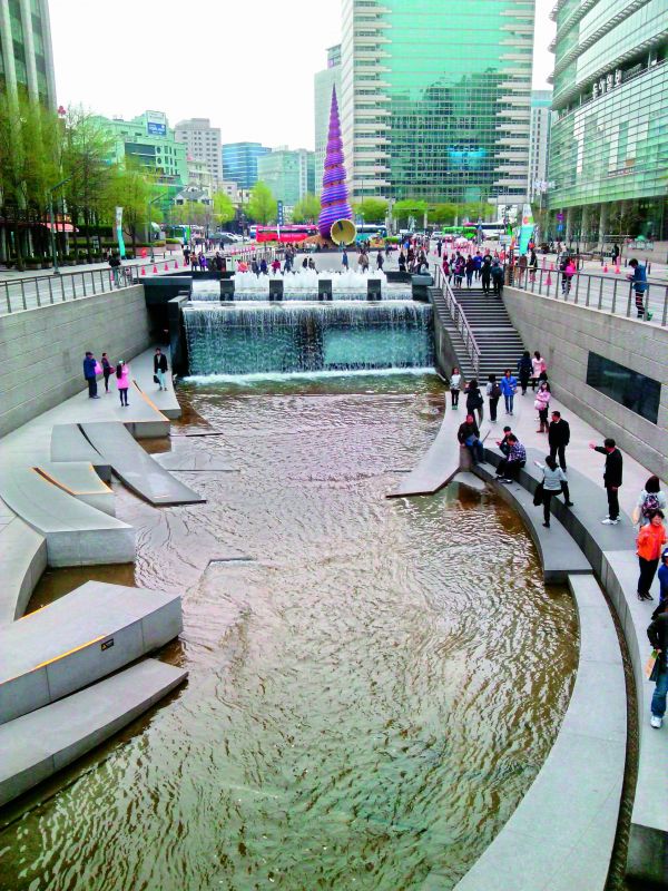 Restored river park, Seoul.