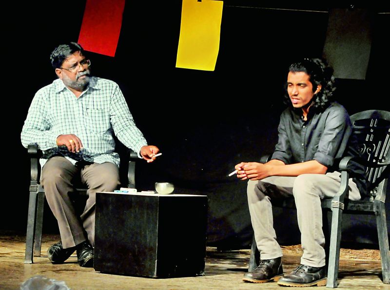 A still from the play The Last Cigarette.