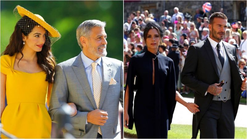 Amal Clooney and George Clooney were seen arriving for the wedding ceremony of Prince Harry and Meghan Markle. Victoria and David Beckham too were in attendance.