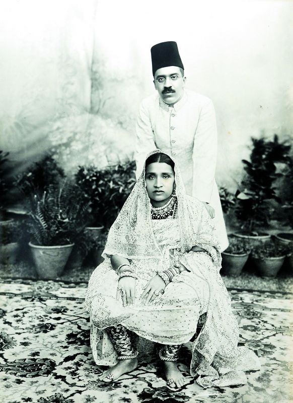 Mir Osman Ali Khan with his wife Shah Taj Gauhar Begum Sahiba. Chowmahalla Palace Collection, Hyderabad, c. 1910, 