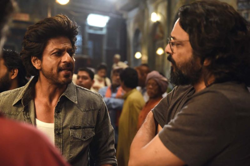 Shahrukh and Mohanan during the shooting of Raees