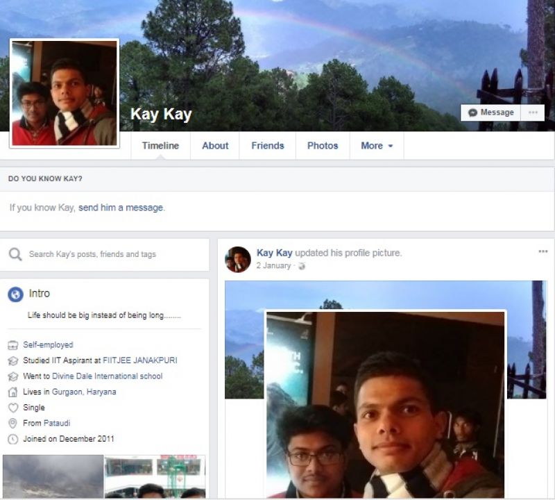Army Captain Kapil Kundu's Facebook profile. (Photo: Screengrab) 