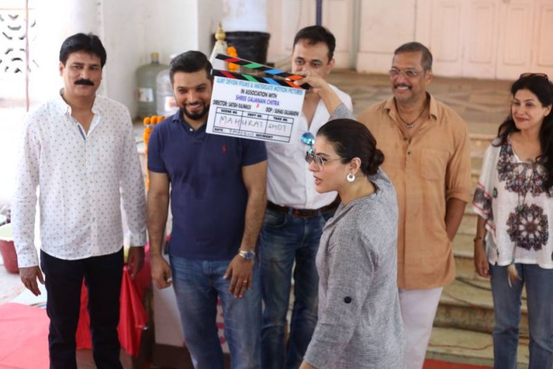 Kajol give Muhurat shot as Ajay's Marathi film starring Nana Patekar goes on floors
