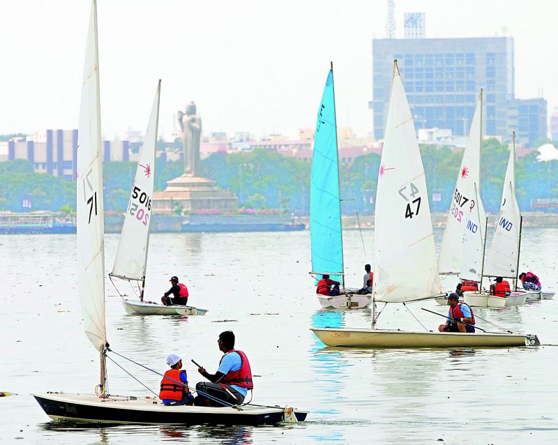 Moving with the wind: Sailors had a great time at Hussainsagar.