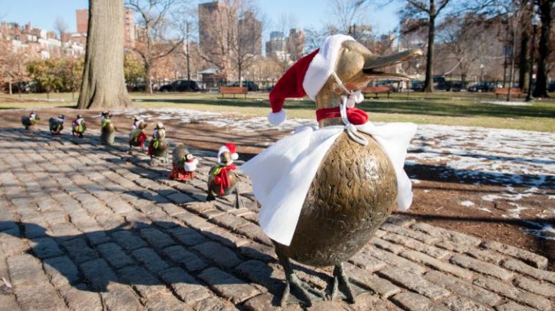 Early U.S. history infuses holiday celebrations in Boston, as do ducks.