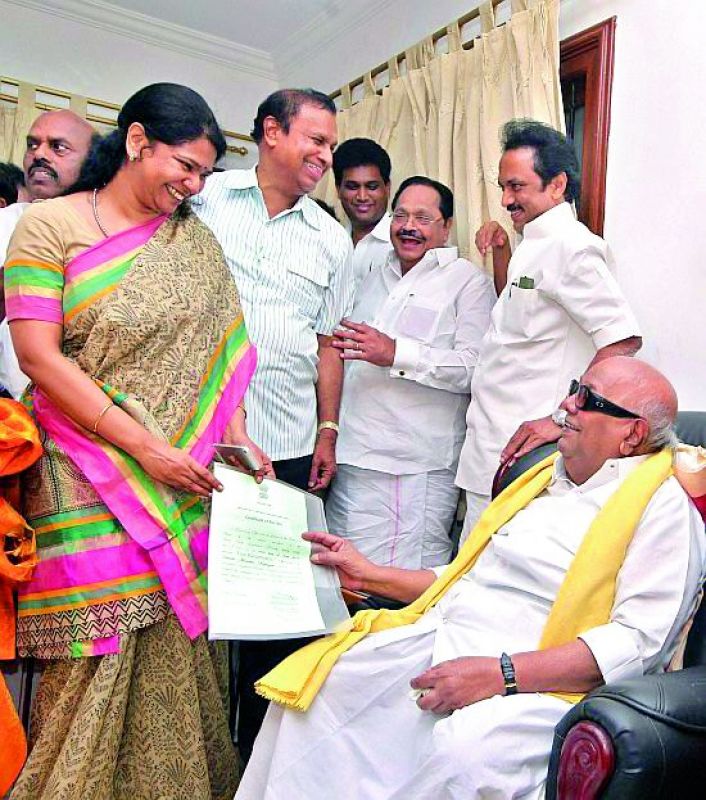 Success in the family: DMK's Karunanidhi has successfully passed on his power to his son M.K. Stalin and daughter Kanimozhi.