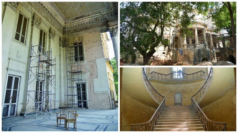 Another view of the restoration works at the former British Residency at Koti in Hyderabad. (Photo: DC)