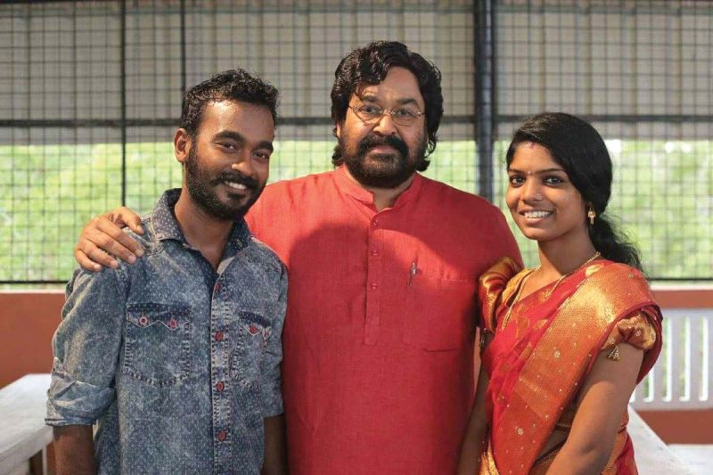 Sarath and his wife with Mohanlal