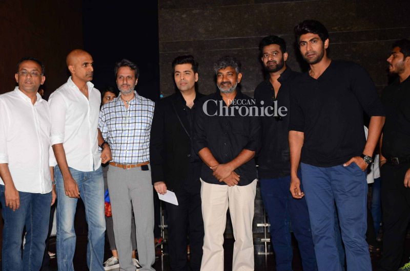 Prabhas, Rajamouli, Karan, Rana and team launch trailer of Baahubali sequel