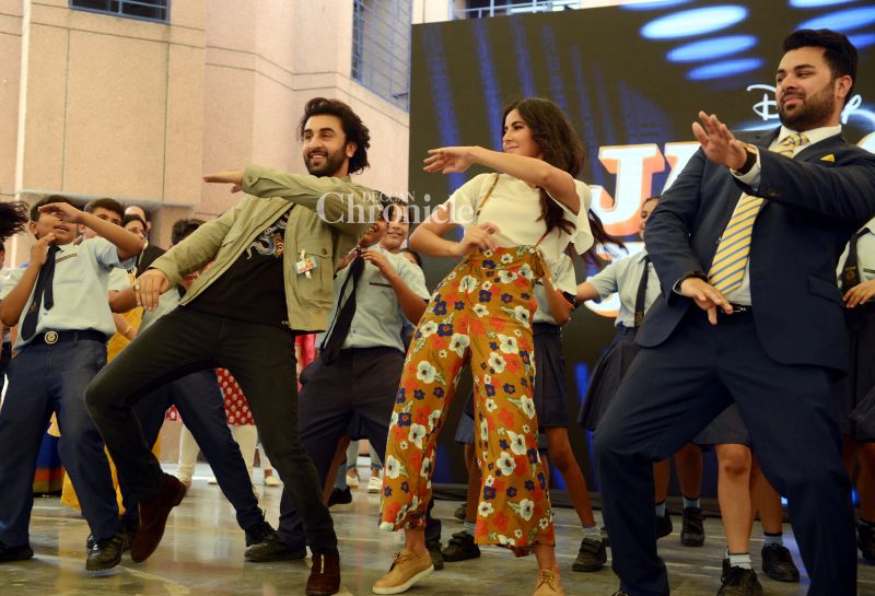 Jagga Jasoos: Ranbir-Katrina have a blast with school kids in Delhi Jagga Jasoos: Ranbir-Katrina have a blast with school kids in Delhi
