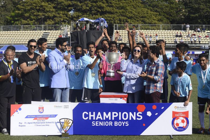 John, Sachin, Abhishek felicitate young football champions