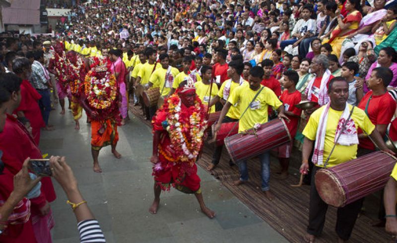 Hindu devotees sacrifice animals in ritual during Deodhani festival