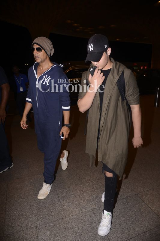 Shahid-Mira work out together, Akshay travels with son, other stars snapped