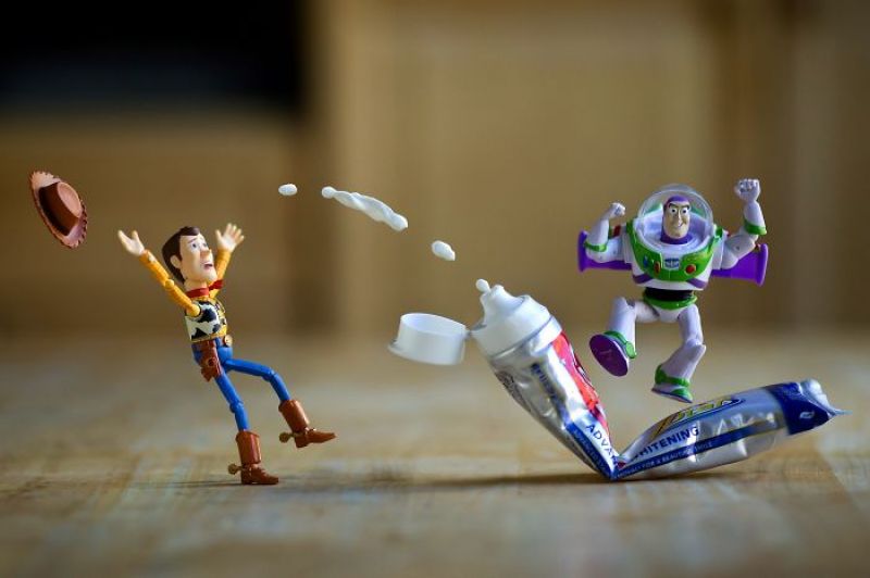 Artist recreates Toy Story in amusing situations