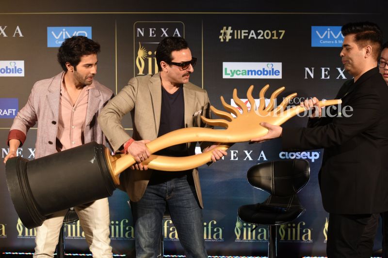 Varun, Saif and Karan bring out their quirky side at IIFA awards event