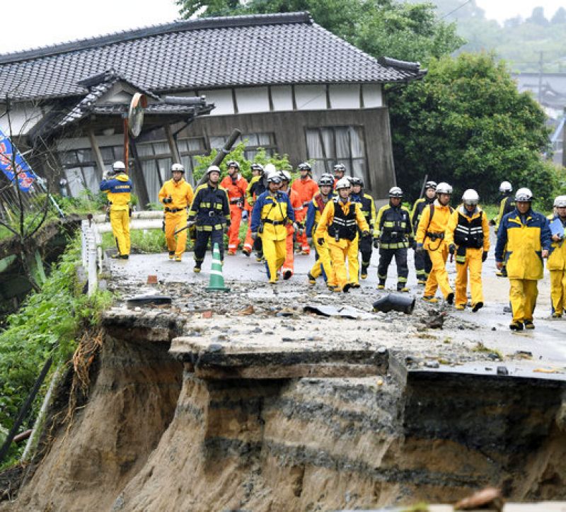 Japan floods: At least 6 killed; search for 20 missing slowed by mud