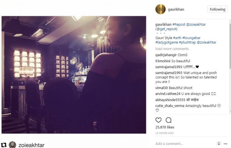 Shah Rukh Khan takes a peek at lounge bar designed by Gauri Khan
