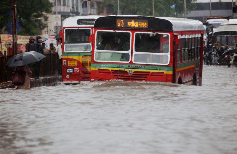 Chaos in Mumbai as heavy rains, water logging disrupt train, bus services