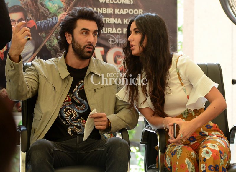 Jagga Jasoos: Ranbir-Katrina have a blast with school kids in Delhi Jagga Jasoos: Ranbir-Katrina have a blast with school kids in Delhi