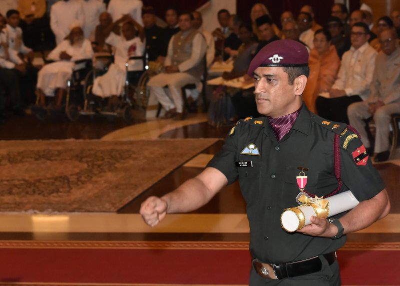 See pics: Lieutenant Colonel MS Dhoni bestowed with prestigious Padma Bhushan