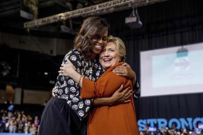 First Ladies rock: Michelle Obama hits trail with Clinton for the first time