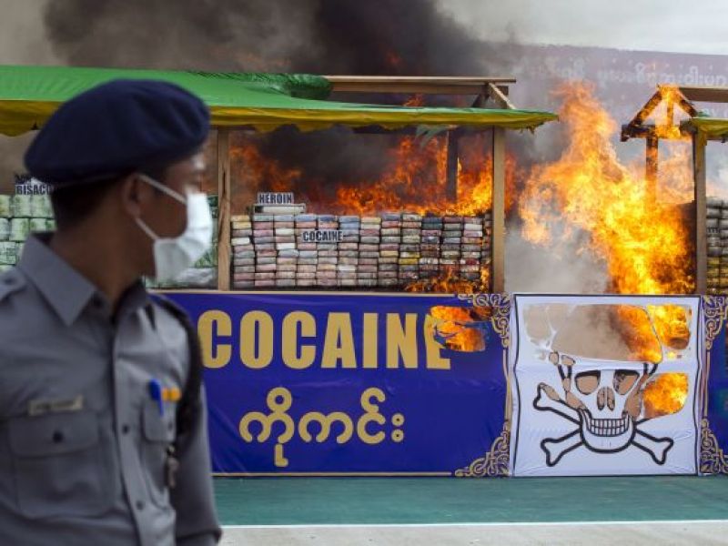 UN world anti-narcotics day: Drugs burnt down in an act of defiance