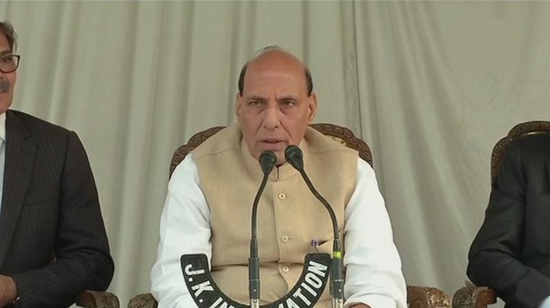 Union Home Minister Rajnath Singh said those who do not believe in democracy can never be well-wishers of people. (Photo: Twitter | ANI)