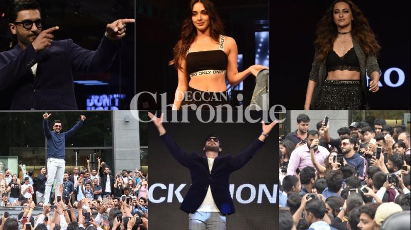 Ranveer creates fan frenzy, then storms ramp with Sonakshi, Kiara, others