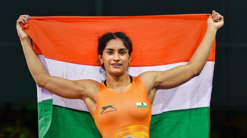 Vinesh Phogat, who was stretchered off after dislocating her knee during the quarterfinals of 50kg freestyle event at the 2016 Olympic Games, has been nominated alongside US Tour Championship winner Tiger Woods, who won his first tournament in five years.(Photo: PTI)