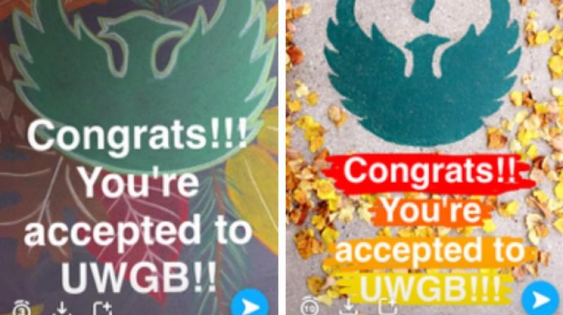 The University of Wisconsin Green Bay has now started informing applicants about their acceptance by using Snapchat. (Photo: Snapchat screenshot/ University of Wisconsin Green Bay)