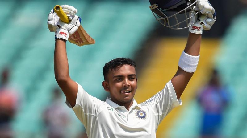 18-year-old Prithvi Shaw made a dream Test debut as he scored a hundred against West Indies on Day one of the first Test in Rajkot. (Photo: PTI)
