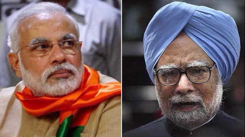 I am deeply pained and anguished by the falsehood and canards being spread by Modi, Former Prime Minister Manmohan Singh says. (Photos: PTI)