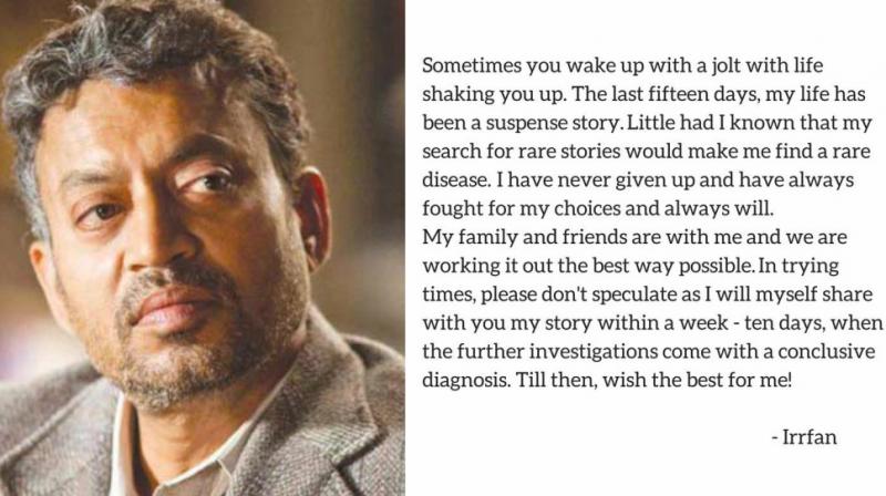 Irrfan Khan and his statement on rare disease.