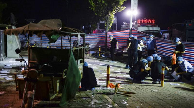 The explosion in Jiangsu province left victims bleeding and weeping, with images posted on state media showing some had their clothes torn off by the force of the explosion. (Photo: AP)