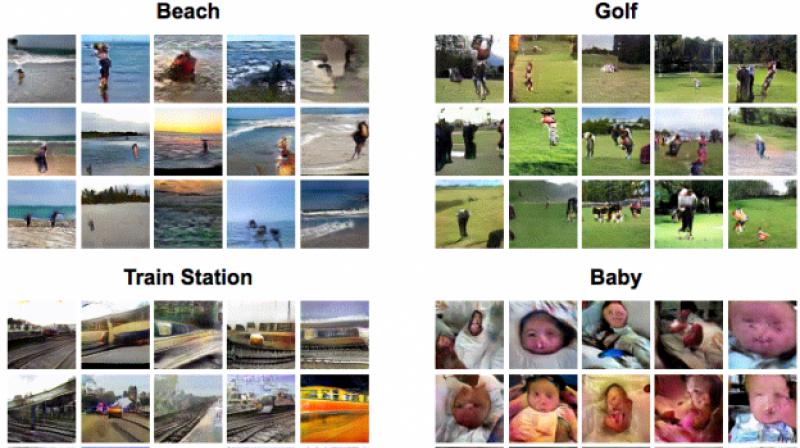 Given a still image from a scene, the CSAIL teams deep-learning algorithm can create a brief video that simulates the future of that scene.  Image: Carl Vondrick/MIT CSAIL