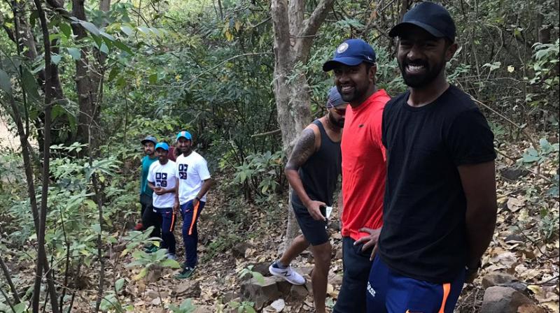 Indian cricketers Abhinav Mukund, Ravichandran Ashwin, Murali Vijay, Cheteshwar Pujara, Wriddhiman Saha and Karun Nair went trekking on Friday. (Photo: Ravichandran Ashwin/Twitter)