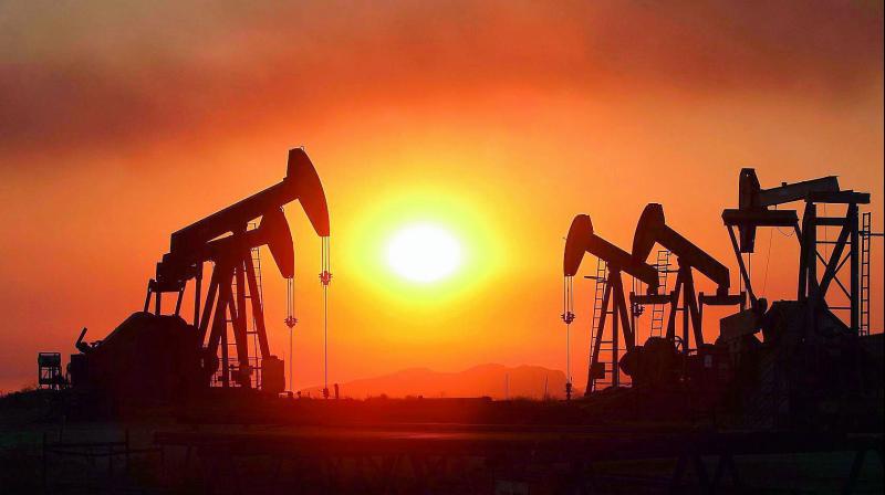 US crude production last week was up by nearly 5,00,000 barrels per day from year-earlier levels, straining Opecs efforts to reduce global oversupply.