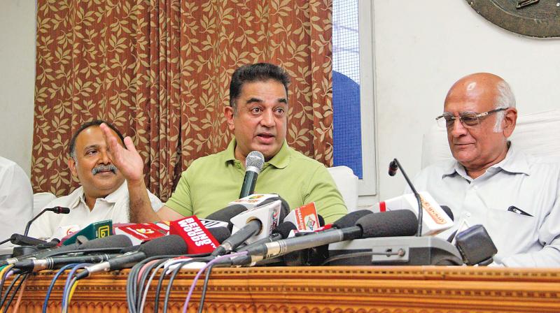 Actor Kamal Haasan at the press meet. (Photo: DC)