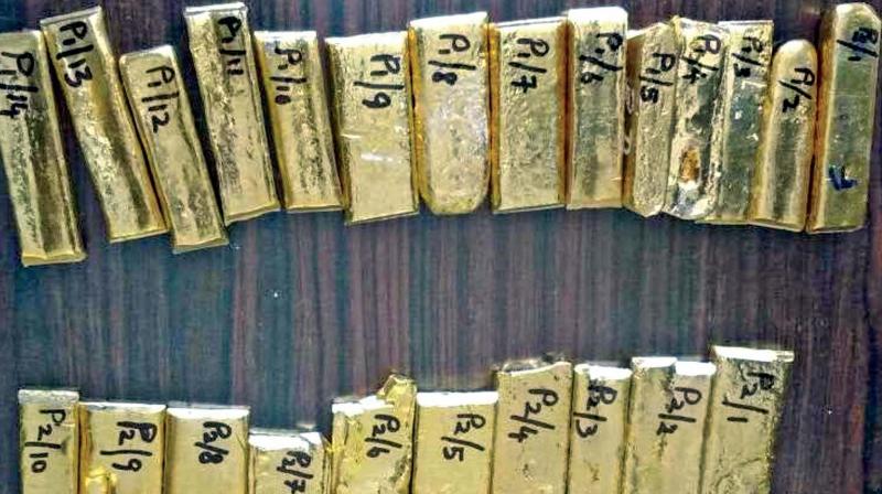 The seized gold bars.	 (Photo: DC)