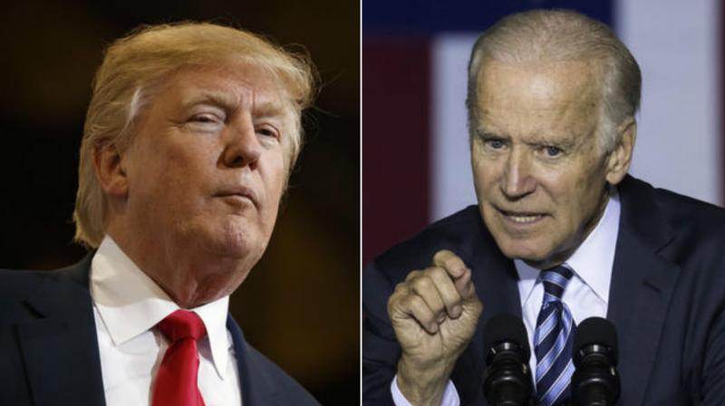 Outgoing Vice-President Joe Biden criticised Donald Trump for making the election campaign crude with offensive remarks against women. (Photos: AP)