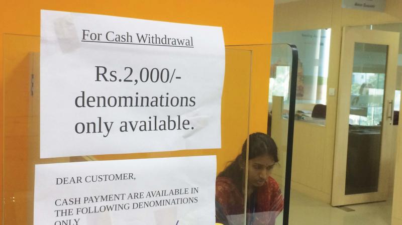 This is the pathetic scene inside a private bank branch in Chennai on Thursday. (Photo: DC)