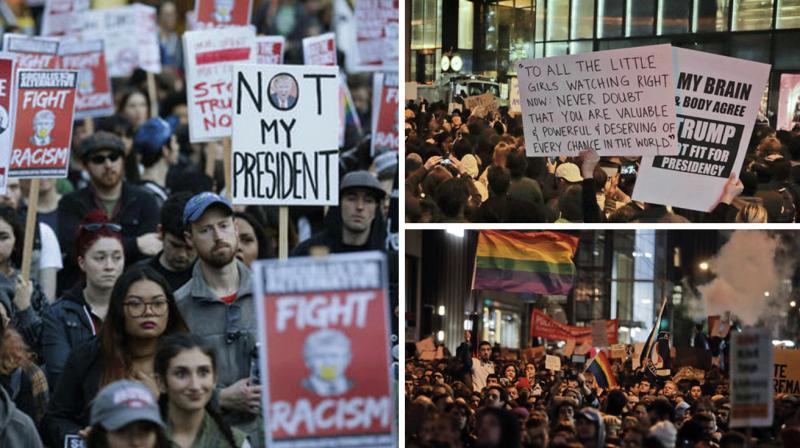 Donald Trumps victory sets off protests in US