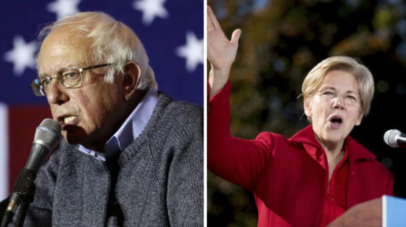 Left-wing Democrats, Bernie Sanders and Elizabeth Warren. (Photo: AP)