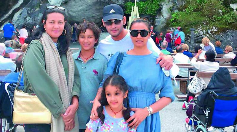 Mahesh Babu with his family enjoying the scenic beauties of Europe after his movie Bharat Ane Nenu croses the Rs 200 crore mark.
