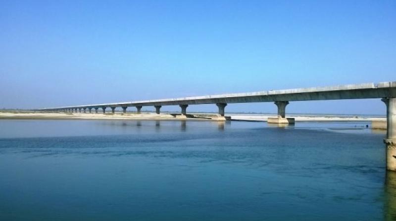 The Dhola-Sadiya bridge is 3.55 km longer than the Bandra-Worli sea link in Mumbai, making it the longest bridge in India. (Photo: ANI/Twitter)