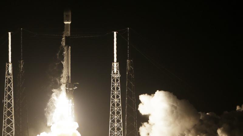The unmanned robotic lander dubbed Beresheet - Hebrew for the biblical phrase  in the beginning  - soared into space from the Cape Canaveral Air Force Station at about 8:45 p.m. EST (0145 GMT Friday) atop the 23-story-tall rocket. (Photo: AP)